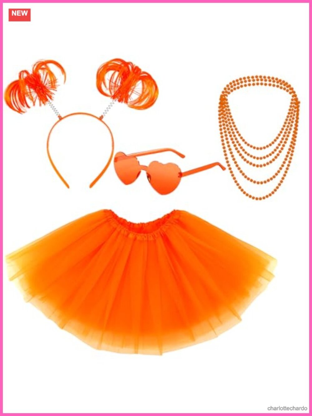 Tutu Costume Accessory Set Headband Sunglasses Necklaces Halloween